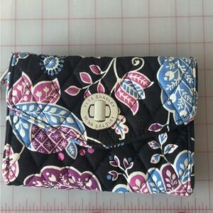 Vera Bradley Black and Purple Quilted Wallet